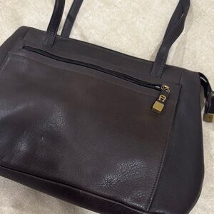 Etienne Aigner Dark Brown Leather Shoulder Bag